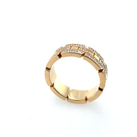 Pre-Owned Cartier Maillon Panthère 18K Yellow Gold Eternity Pave Triple Row Ring Band