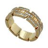 Pre-Owned Cartier Maillon Panthère 18K Yellow Gold Eternity Pave Triple Row Ring Band