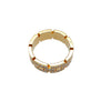 Pre-Owned Cartier Maillon Panthère 18K Yellow Gold Eternity Pave Triple Row Ring Band