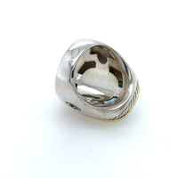 Pre-Owned David Yurman Noblesse Elongated Blue Topaz Ring 18K & Sterling Silver - NAGI