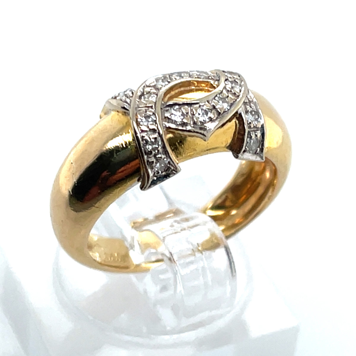 Pre-Owned Cartier 18K Yellow Gold Double C Diamond  Vintage Ring - NAGI