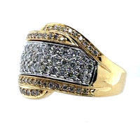 Pre-Owned 18K yellow Gold Pave Diamond Cocktail Ring