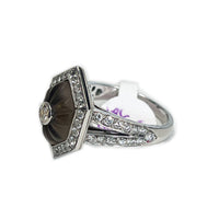 Pre-owned Boucheron 18K White Gold Split Shank Diamond Ring - NAGI