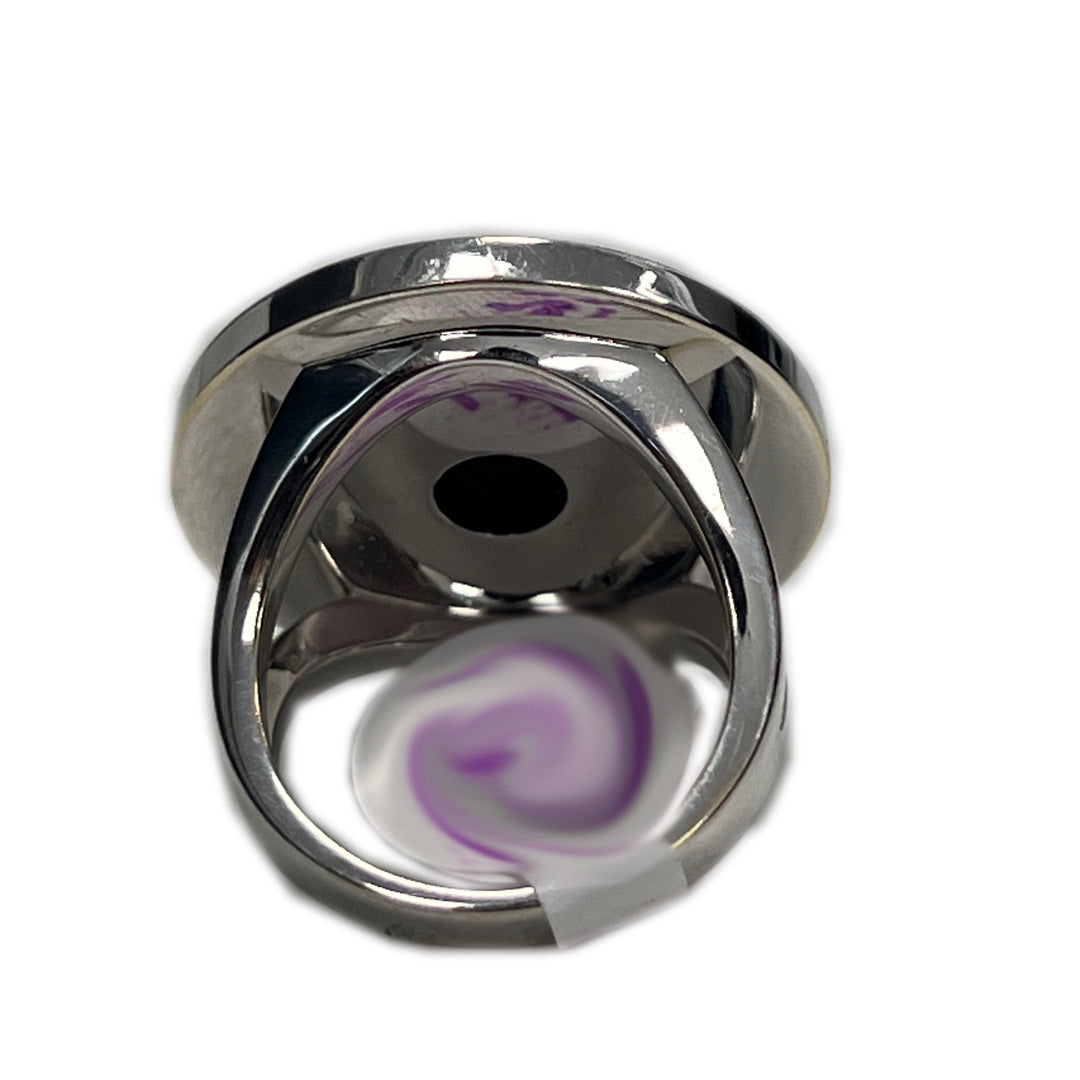 Pre-Owned Bvlgari 18K White Gold Black Onyx Ring