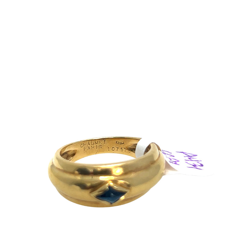 Pre-Owned Chaumet 14K Yellow Gold Lapis Ring - NAGI