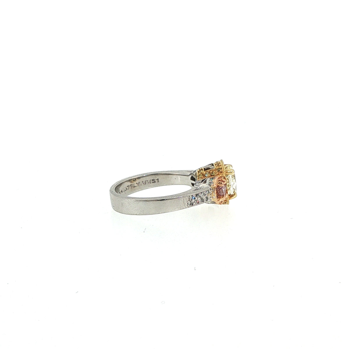 Pre-owned Gregg Ruth Yellow & Pink Diamond Ring