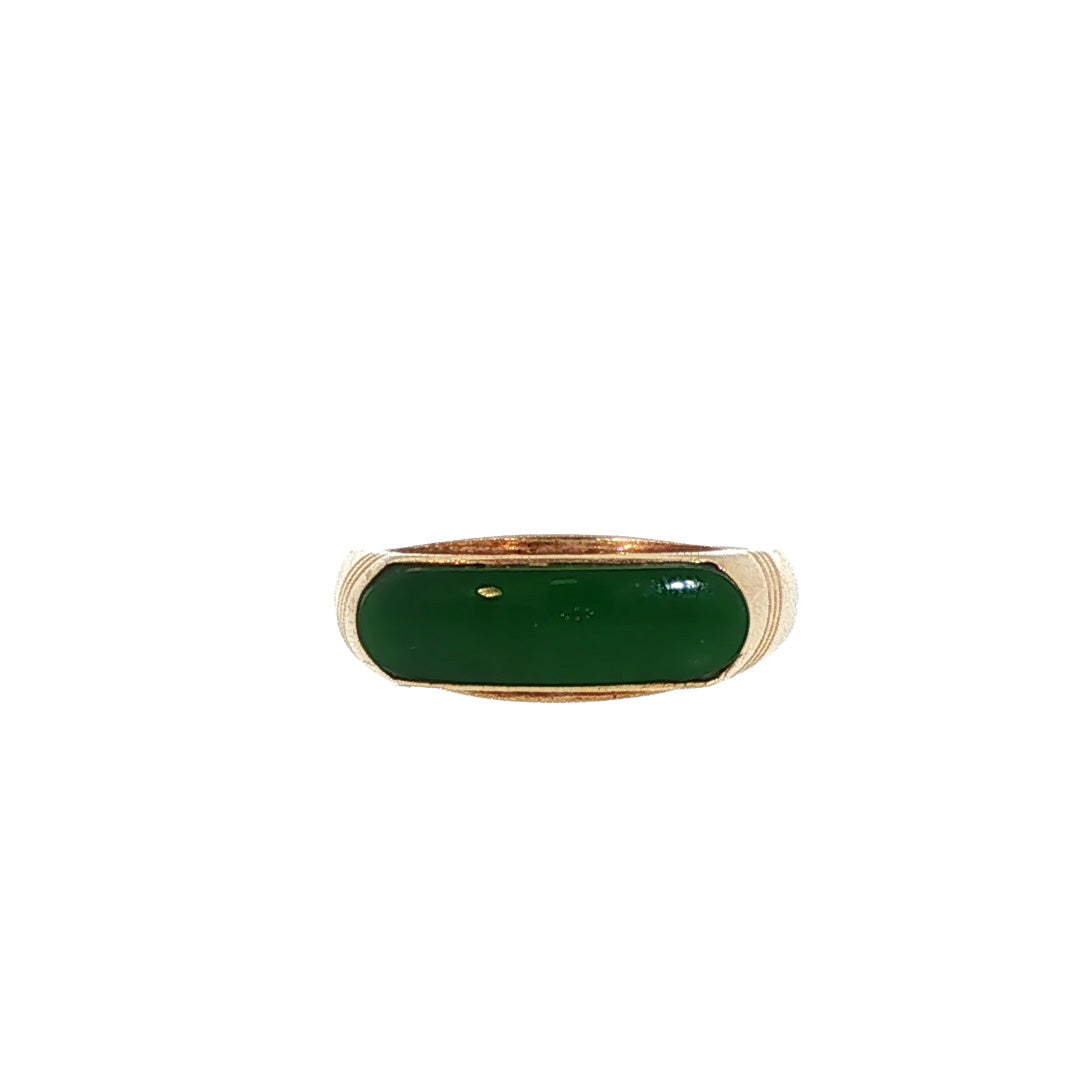 Pre-Owned 14K Yellow Gold Jade Ring