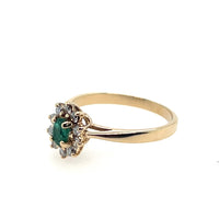 Pre-Owned 14K Yellow Gold Emerald Cluster Ring