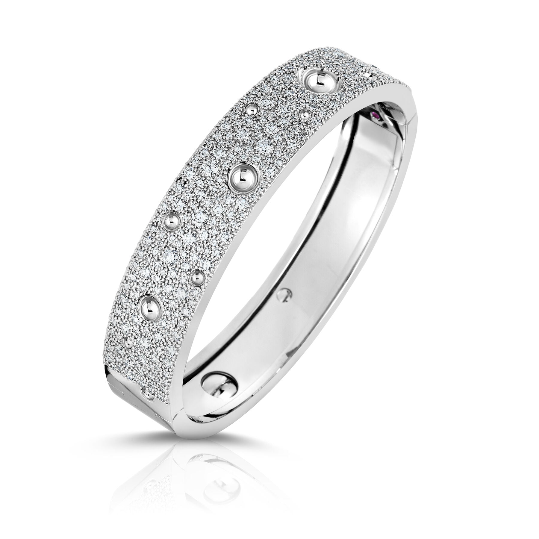 Roberto Coin 18K White Gold Pois Moi Luna Bangle Bracelet