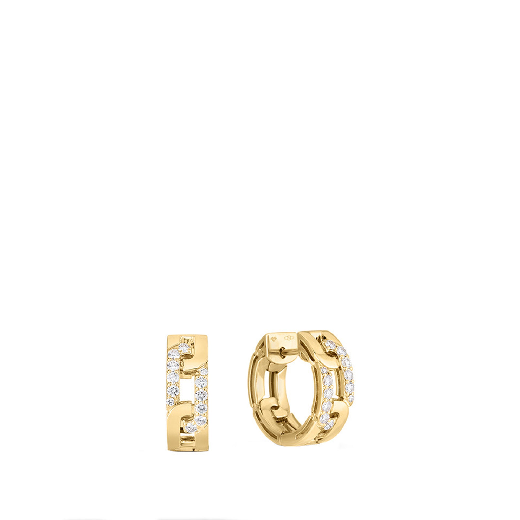 Roberto Coin 18K Yellow Gold Diamond Medium Hoop Earrings