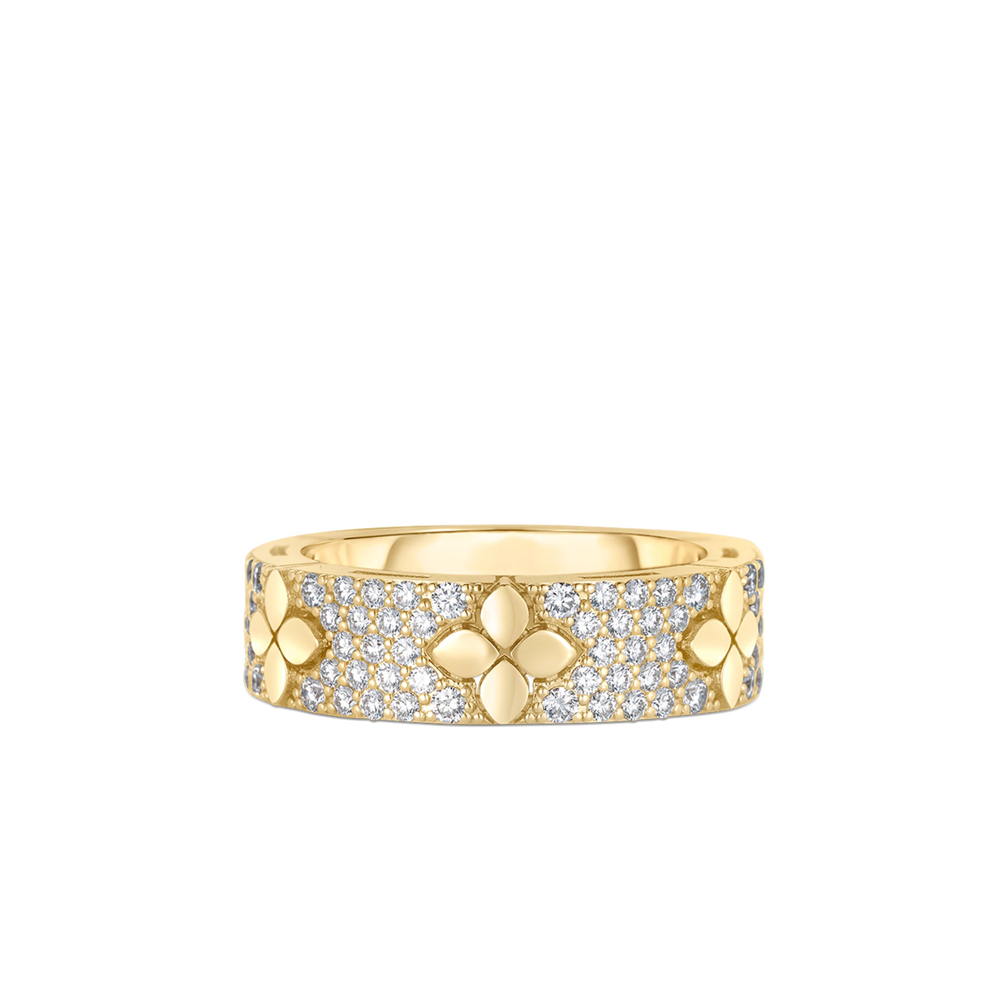 Roberto Coin 18K Yellow Gold Love In Verona Diamond Flower Ring - NAGI
