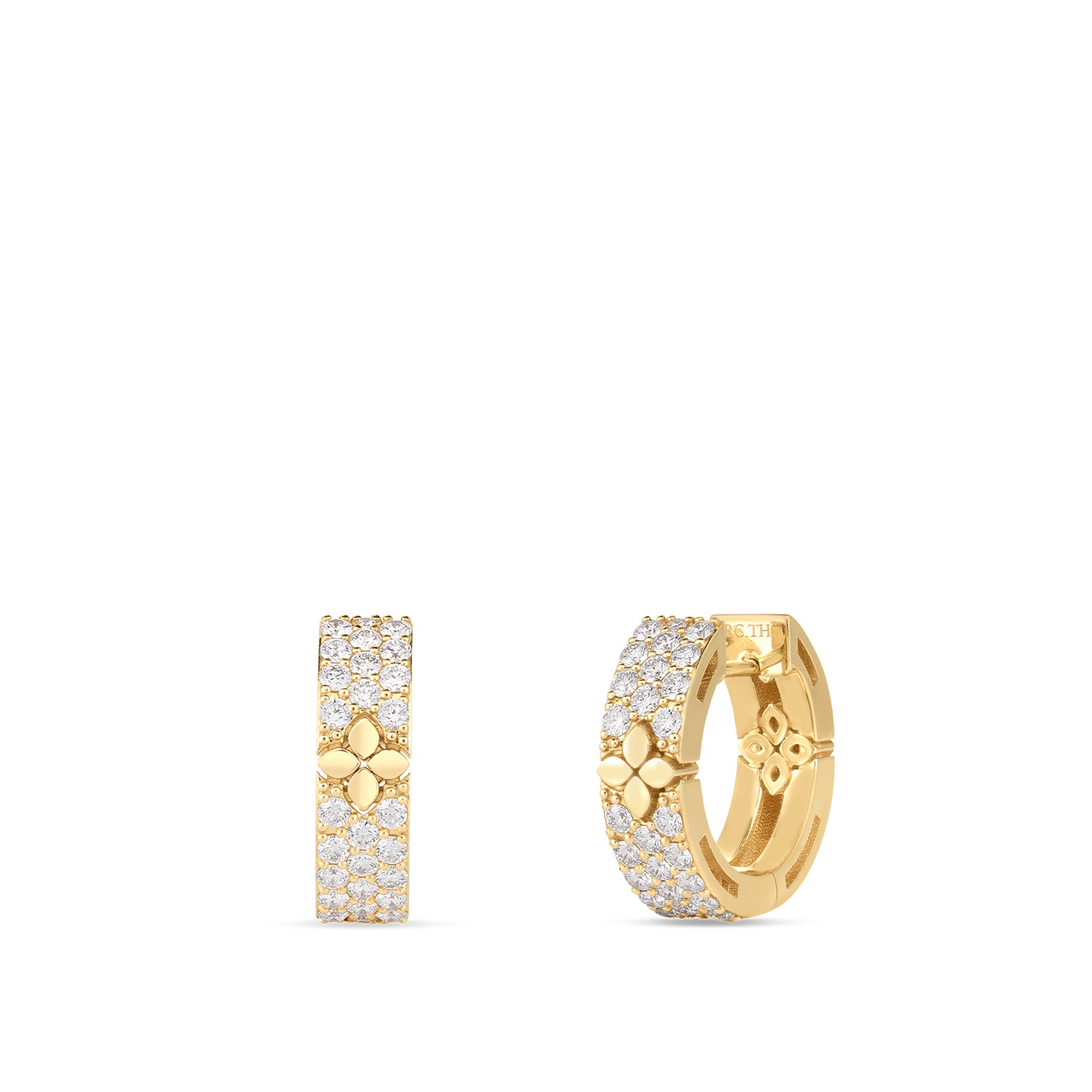 Roberto Coin 18K Yellow Gold Love in Verona Diamond Huggie Earrings - NAGI