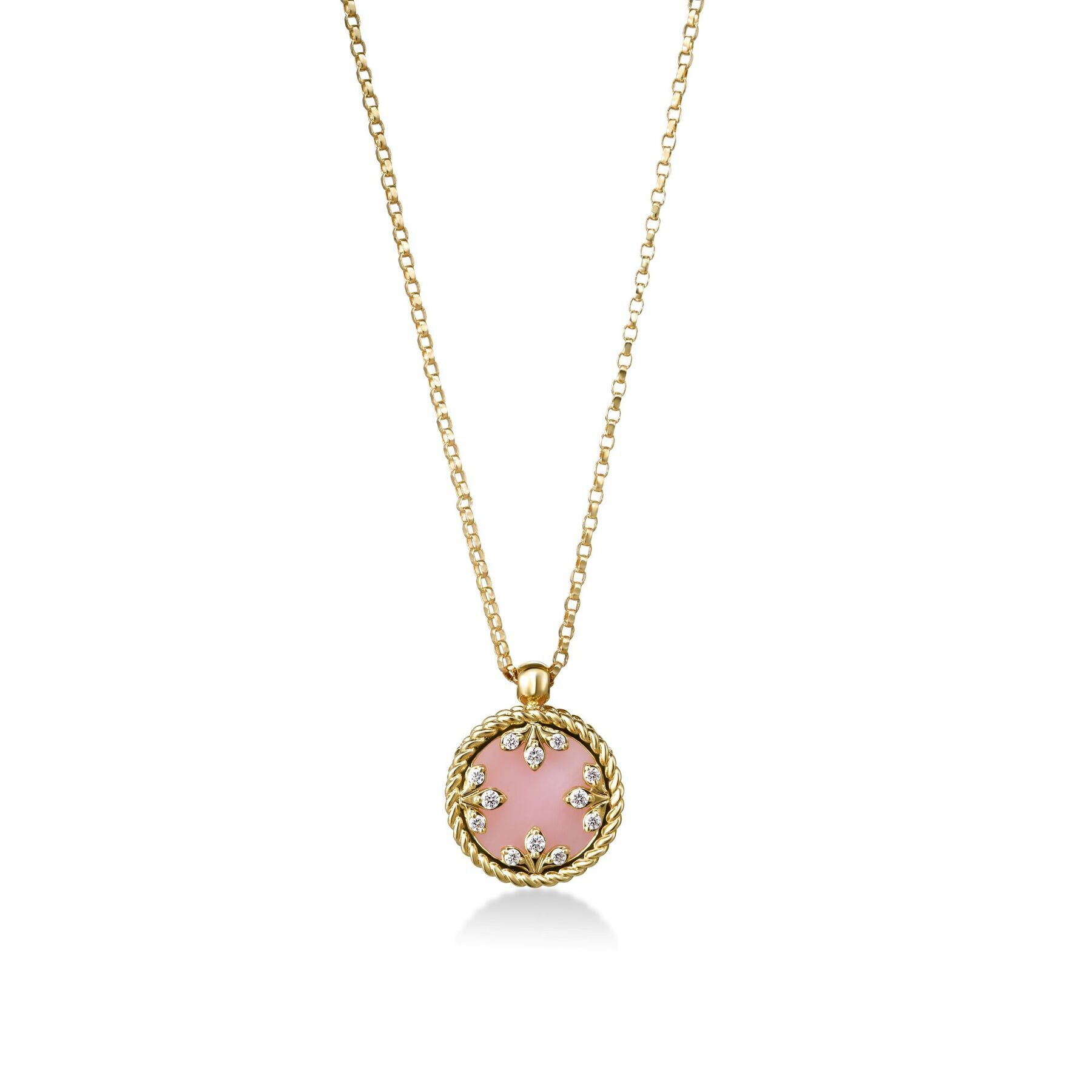 Roberto Coin 18K Yellow Gold Pink Opal Venetian Necklace