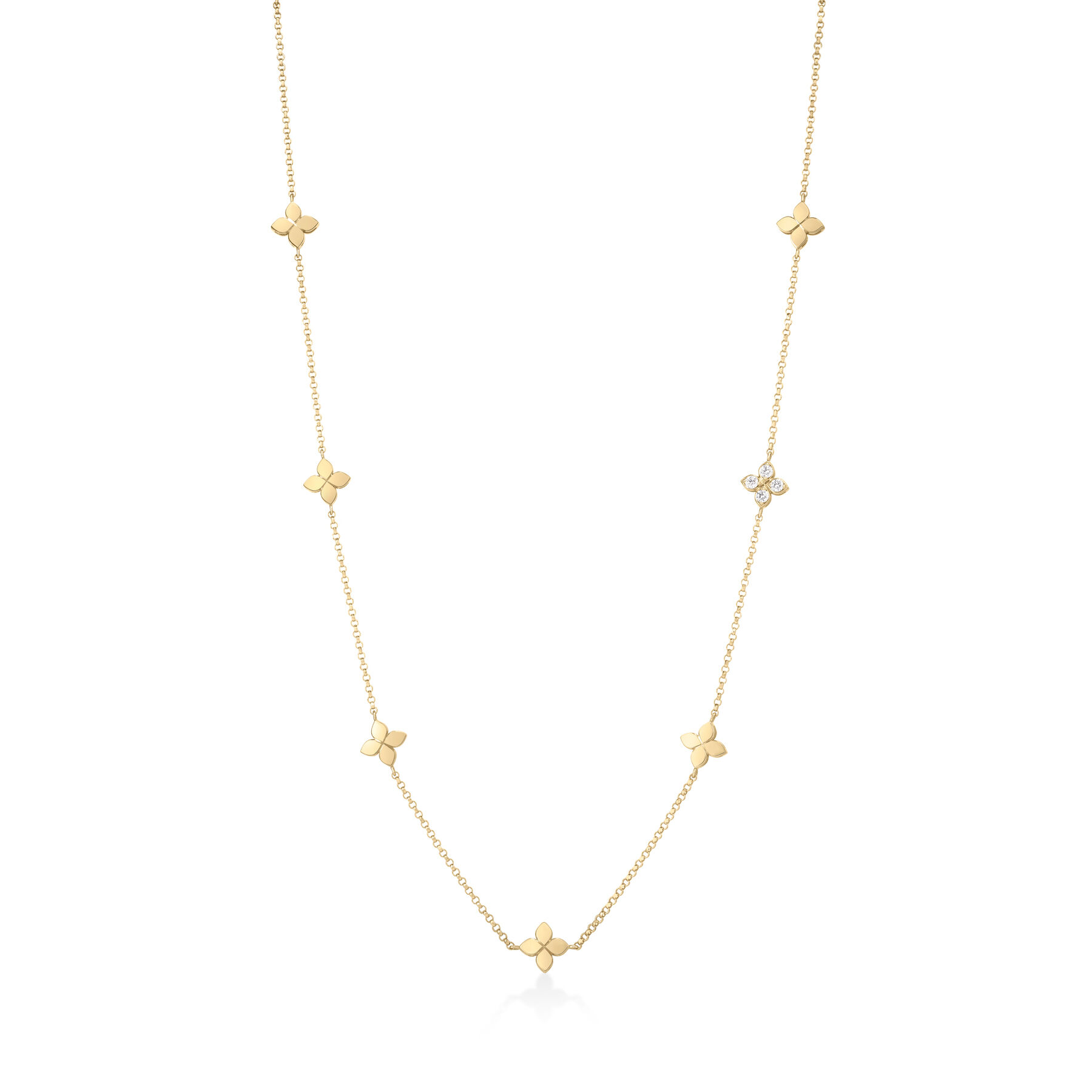 Roberto Coin 18K Yellow Gold Love In Verona Diamond Necklace