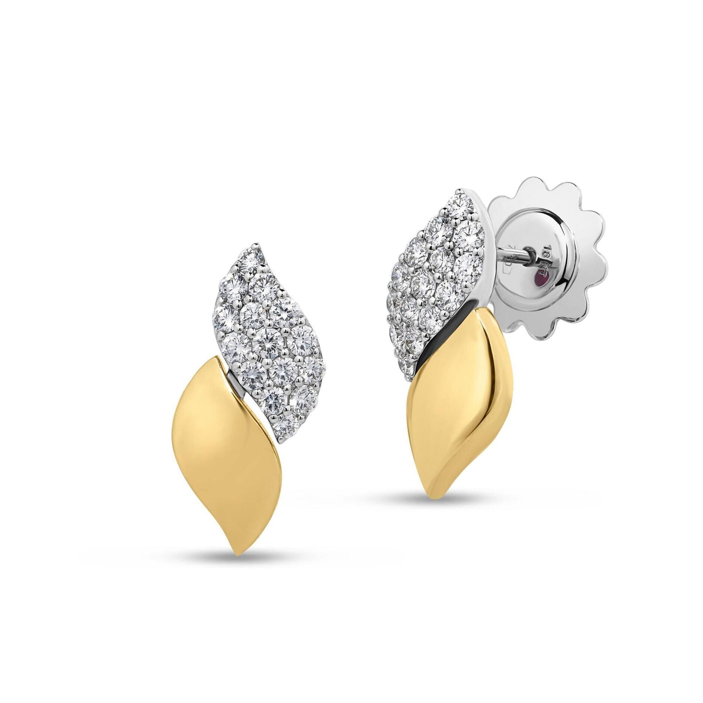 Roberto Coin 18K Yellow/White Gold San Marco Diamond Stud Earrings