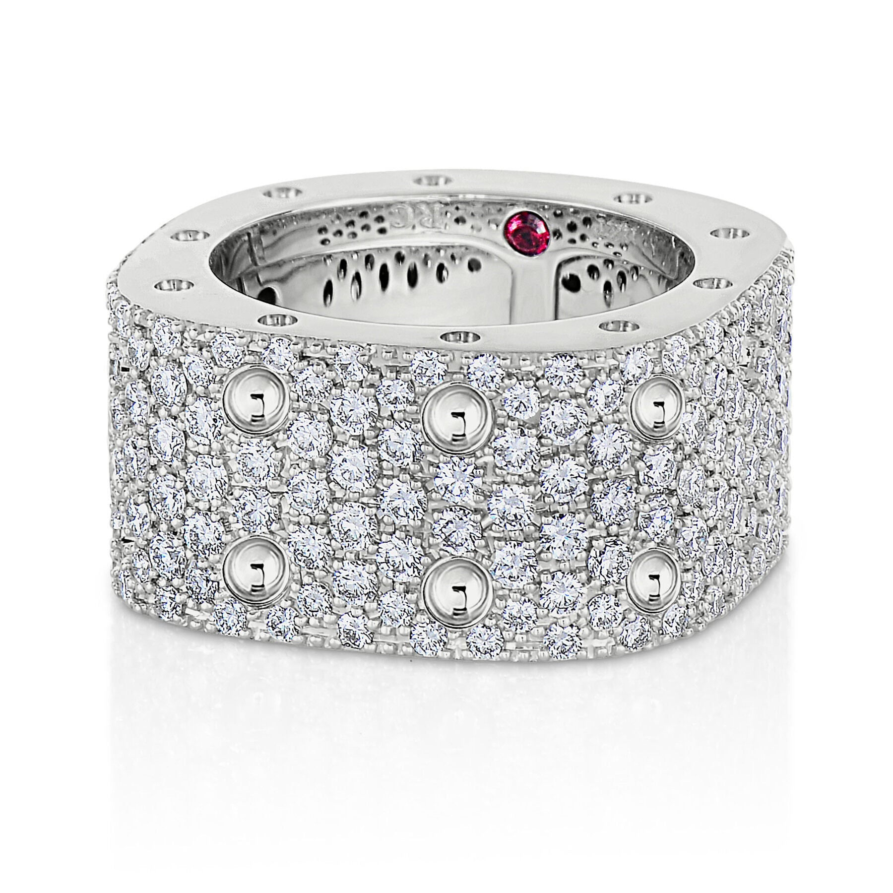 Roberto Coin 18K White Gold Pois Moi Wide Ring