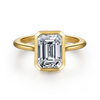 Gabriel 14K Yellow Gold Emerald Cut Bezel Set Diamond Engagement Ring