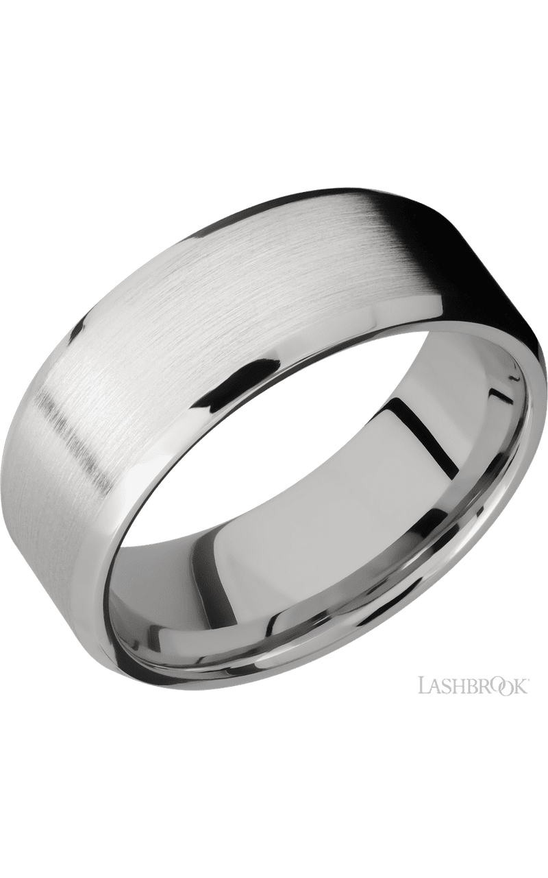 8 mm wide Beveled Cobalt Chrome band img1