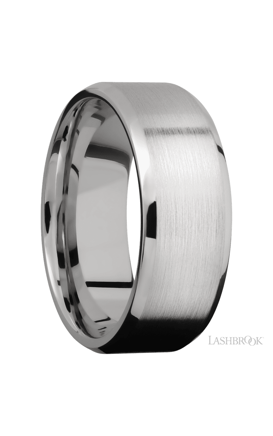 8 mm wide Beveled Cobalt Chrome band img2
