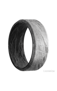 8 mm wide Beveled Meteorite band featuring a Forged Carbon Fiber sleeve img2