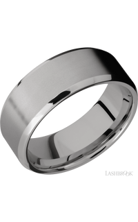 8 mm wide Beveled Titanium band img1