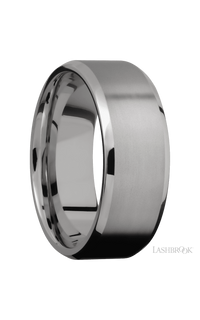 8 mm wide Beveled Titanium band img2