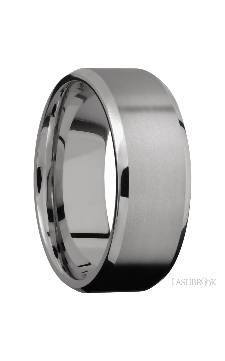 8 mm wide Beveled Titanium band img2