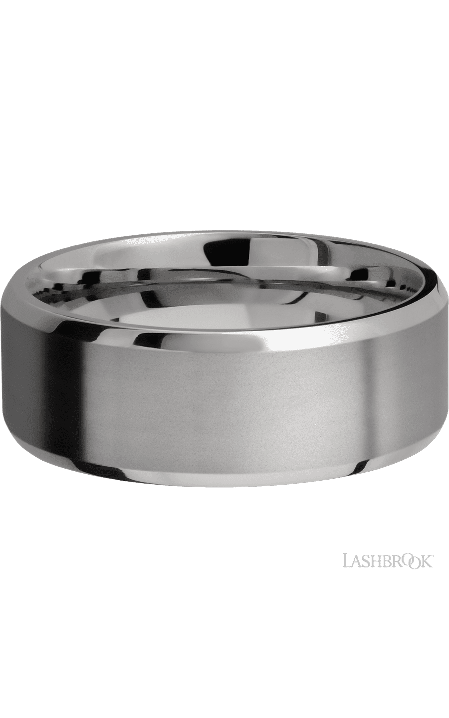 8 mm wide Beveled Titanium band img3