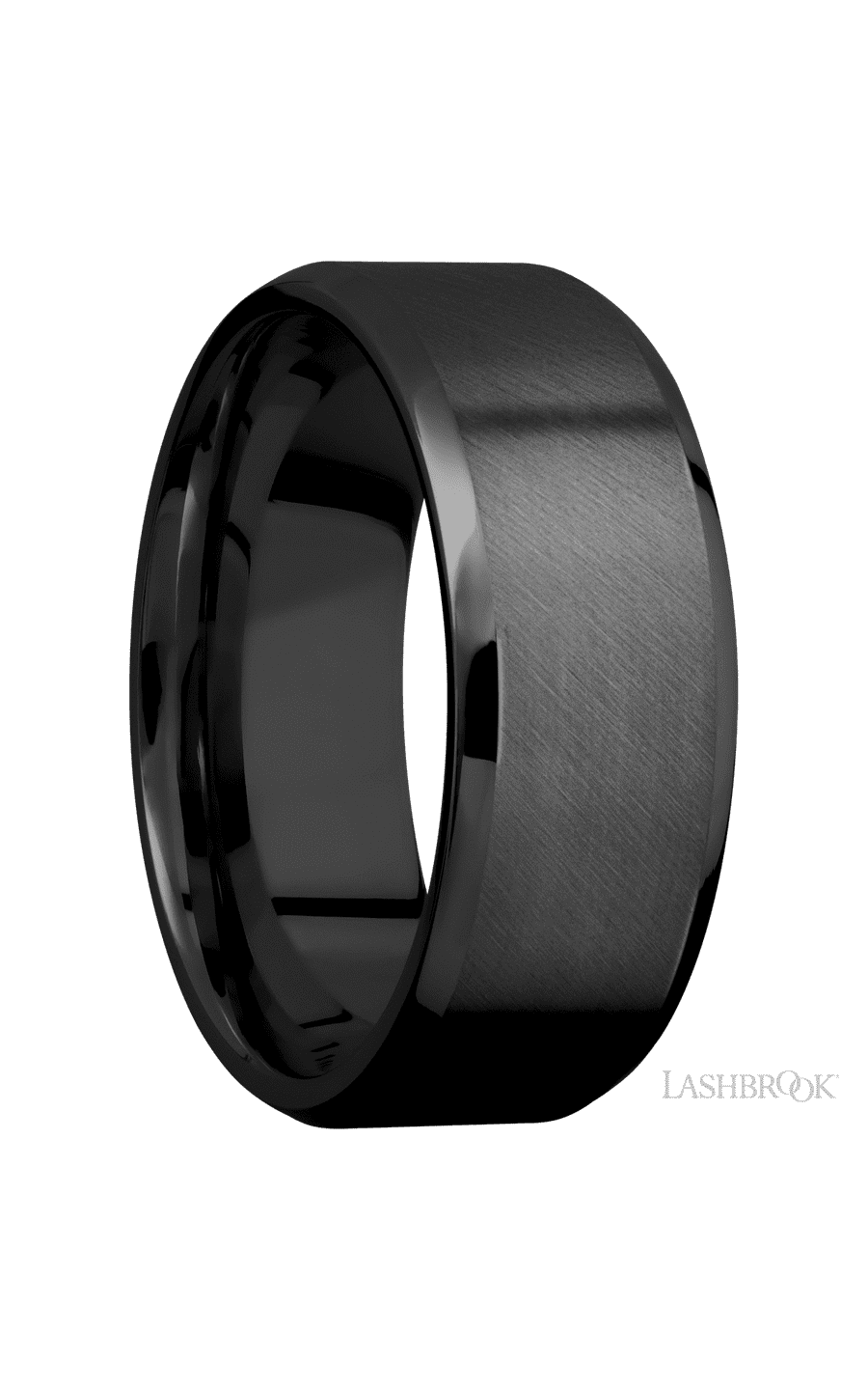 8 mm wide Beveled Zirconium band img2