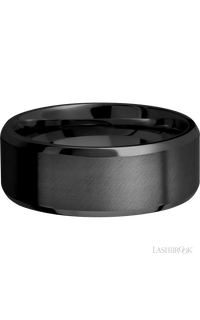 8 mm wide Beveled Zirconium band img3