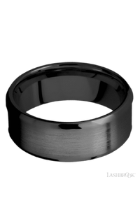 8 mm wide/Beveled/Zirconium band with one 5 mm Centered inlay of Desert Iron Wood img3