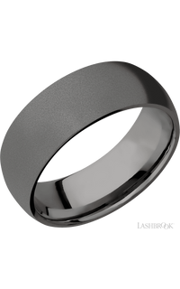 8 mm wide Domed Tantalum Noir band img1