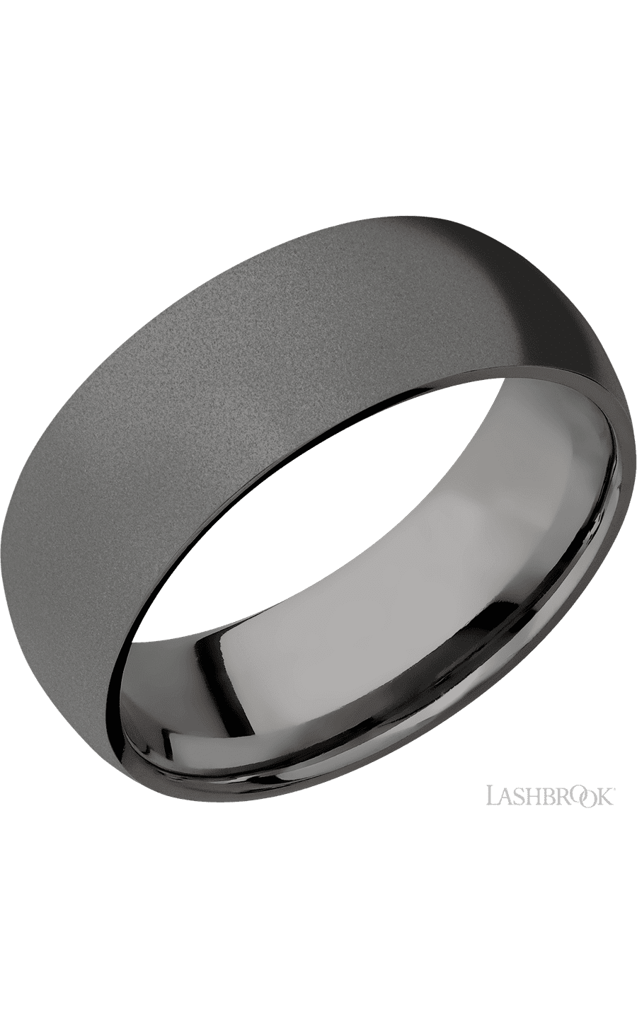 8 mm wide Domed Tantalum Noir band img1