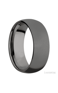 8 mm wide Domed Tantalum Noir band img2