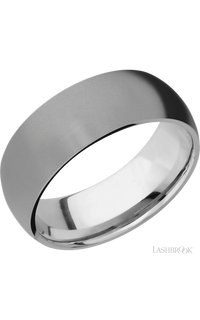 8 mm wide Domed Titanium band img1