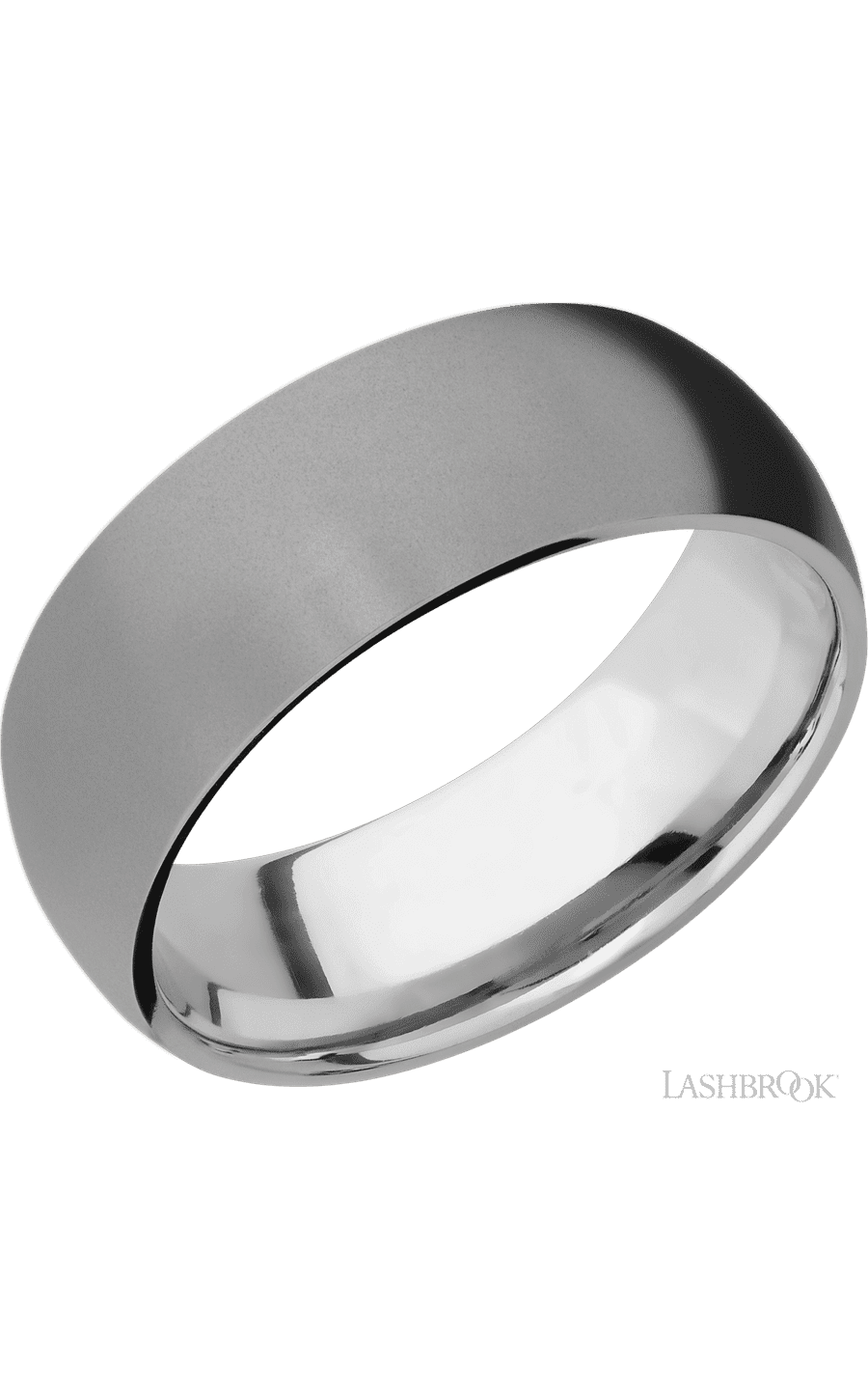 8 mm wide Domed Titanium band img1