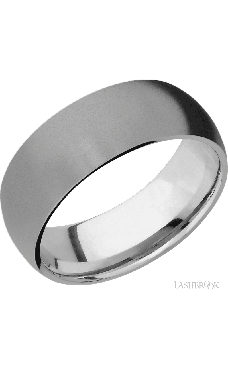 8 mm wide Domed Titanium band img1