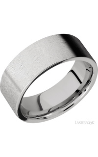 8 mm wide Flat Cobalt Chrome Band Everyday Elegance img1