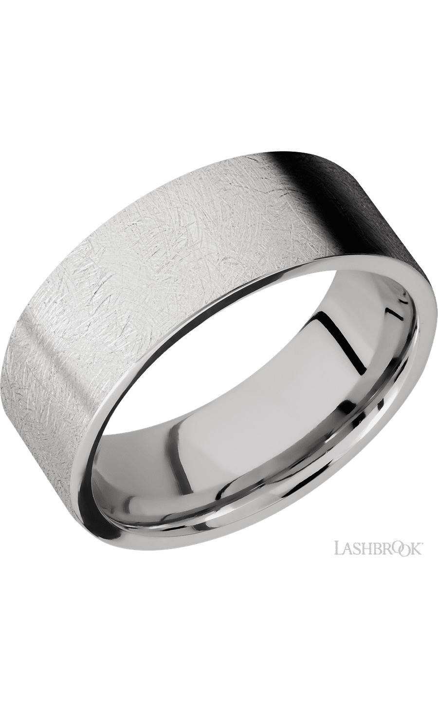 8 mm wide Flat Cobalt Chrome Band Everyday Elegance img1