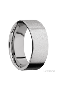 8 mm wide Flat Cobalt Chrome Band Everyday Elegance img2