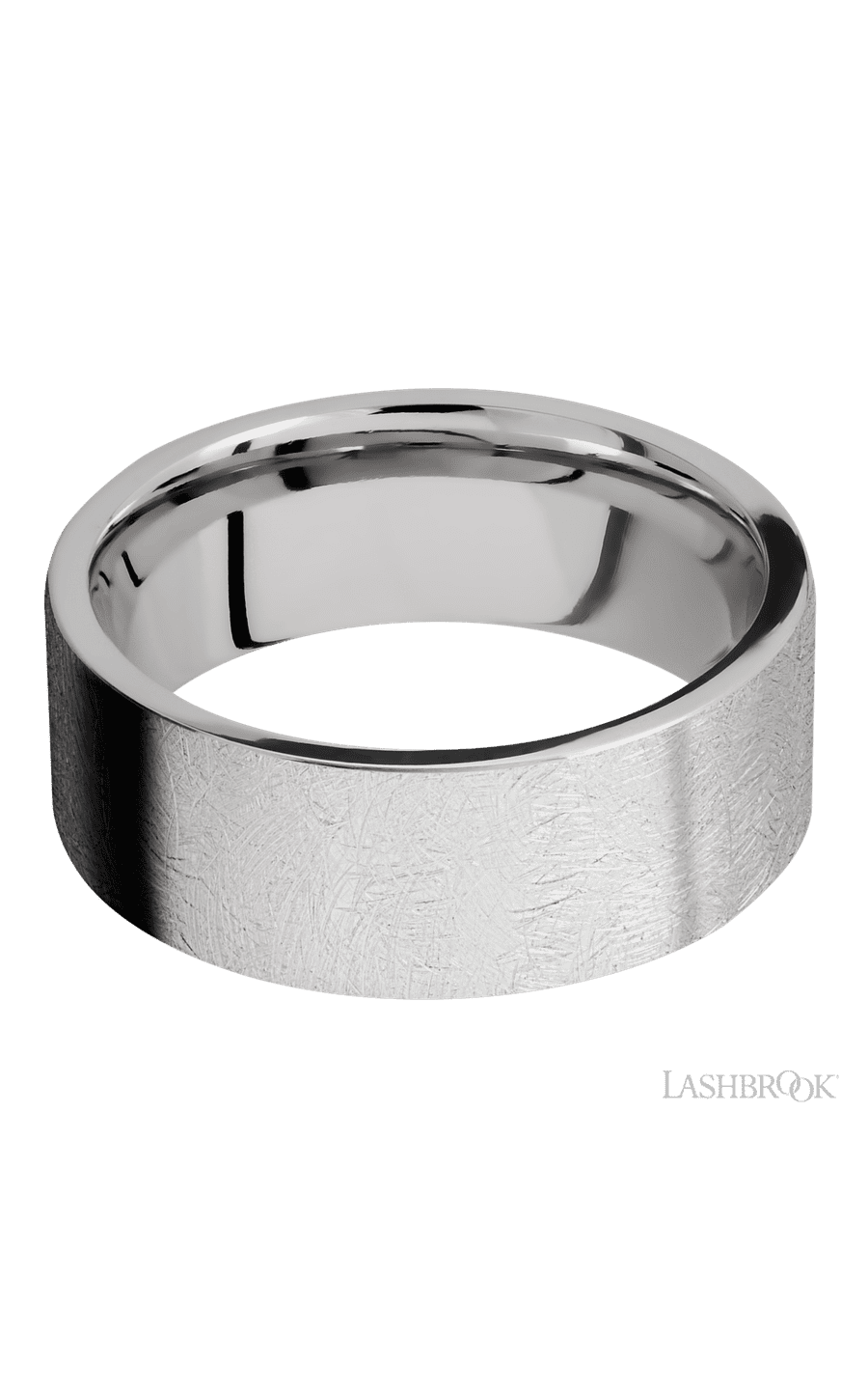 8 mm wide Flat Cobalt Chrome Band Everyday Elegance img3