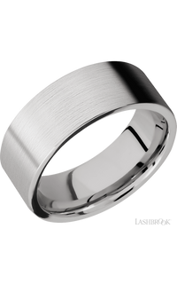 8 mm wide Flat Cobalt Chrome Band Timeless Design img1