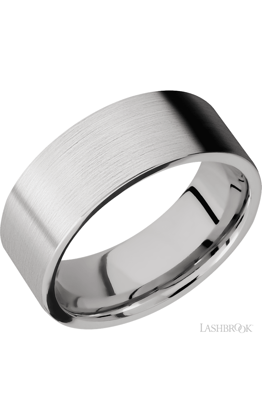 8 mm wide Flat Cobalt Chrome Band Timeless Design img1