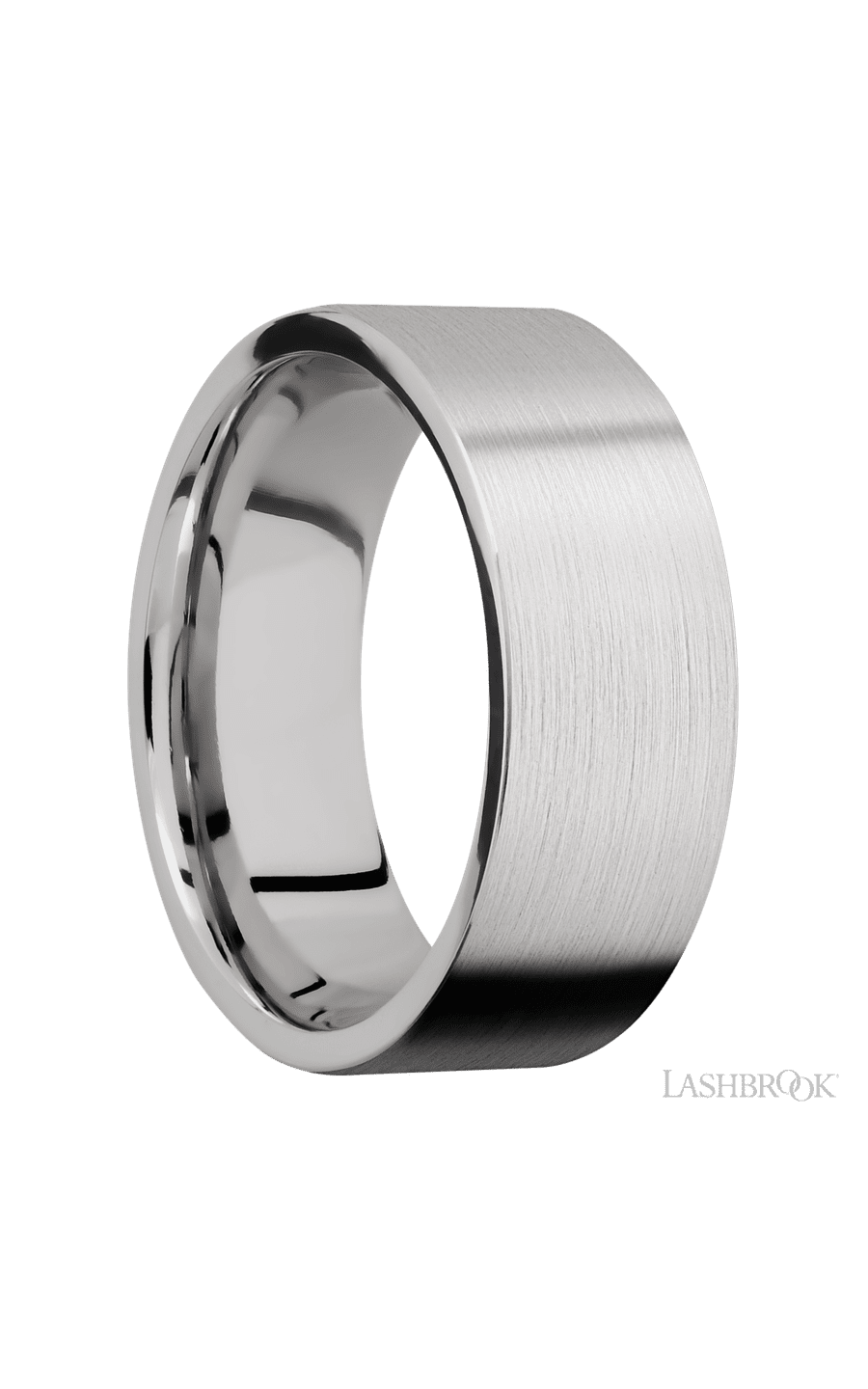 8 mm wide Flat Cobalt Chrome Band Timeless Design img2