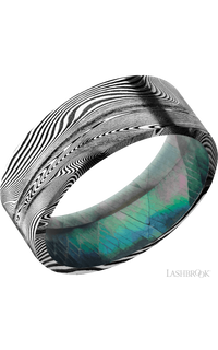 8 mm wide Flat Tightweave band featuring a Black Mother of Pearl sleeve img1