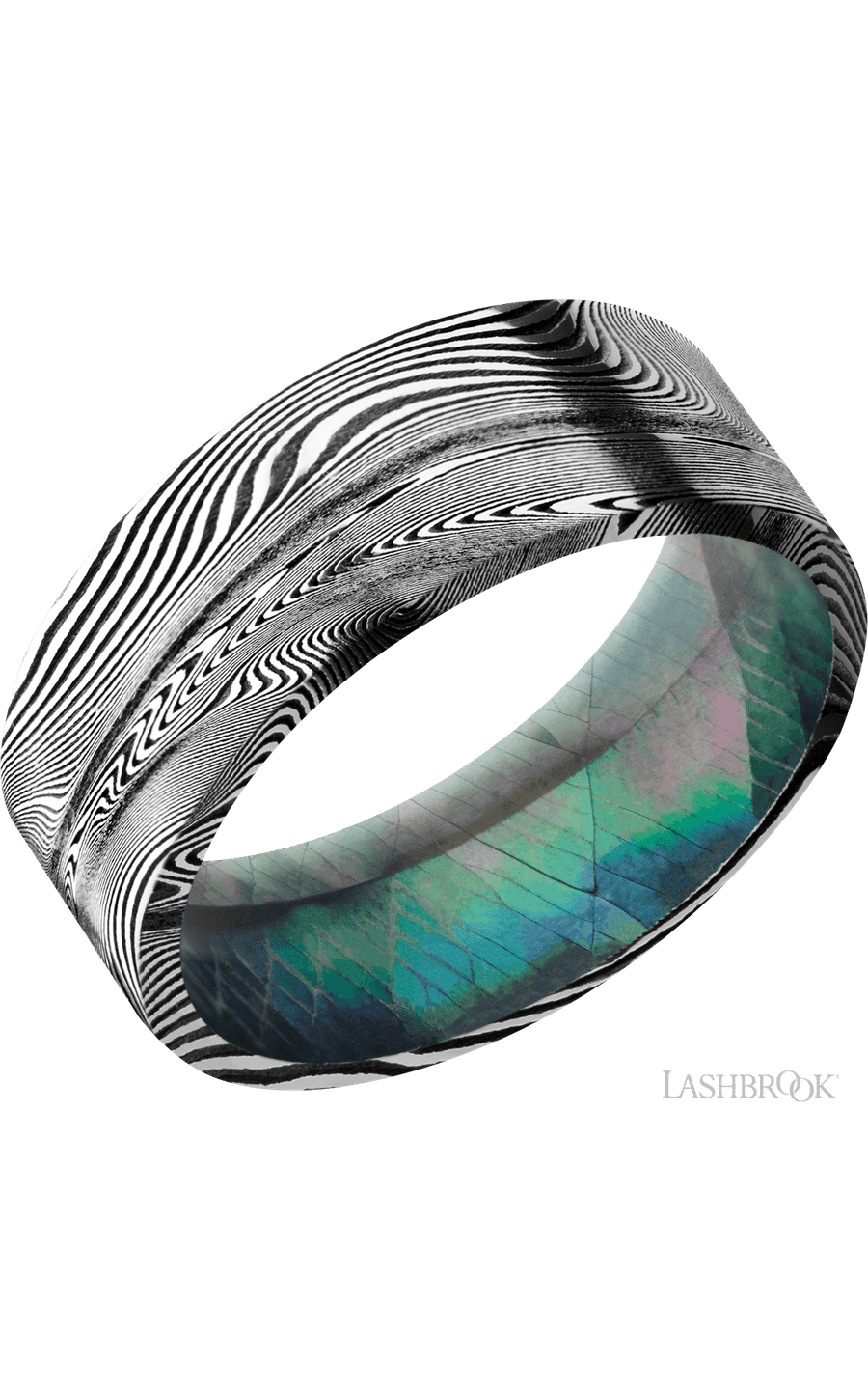 8 mm wide Flat Tightweave band featuring a Black Mother of Pearl sleeve img1
