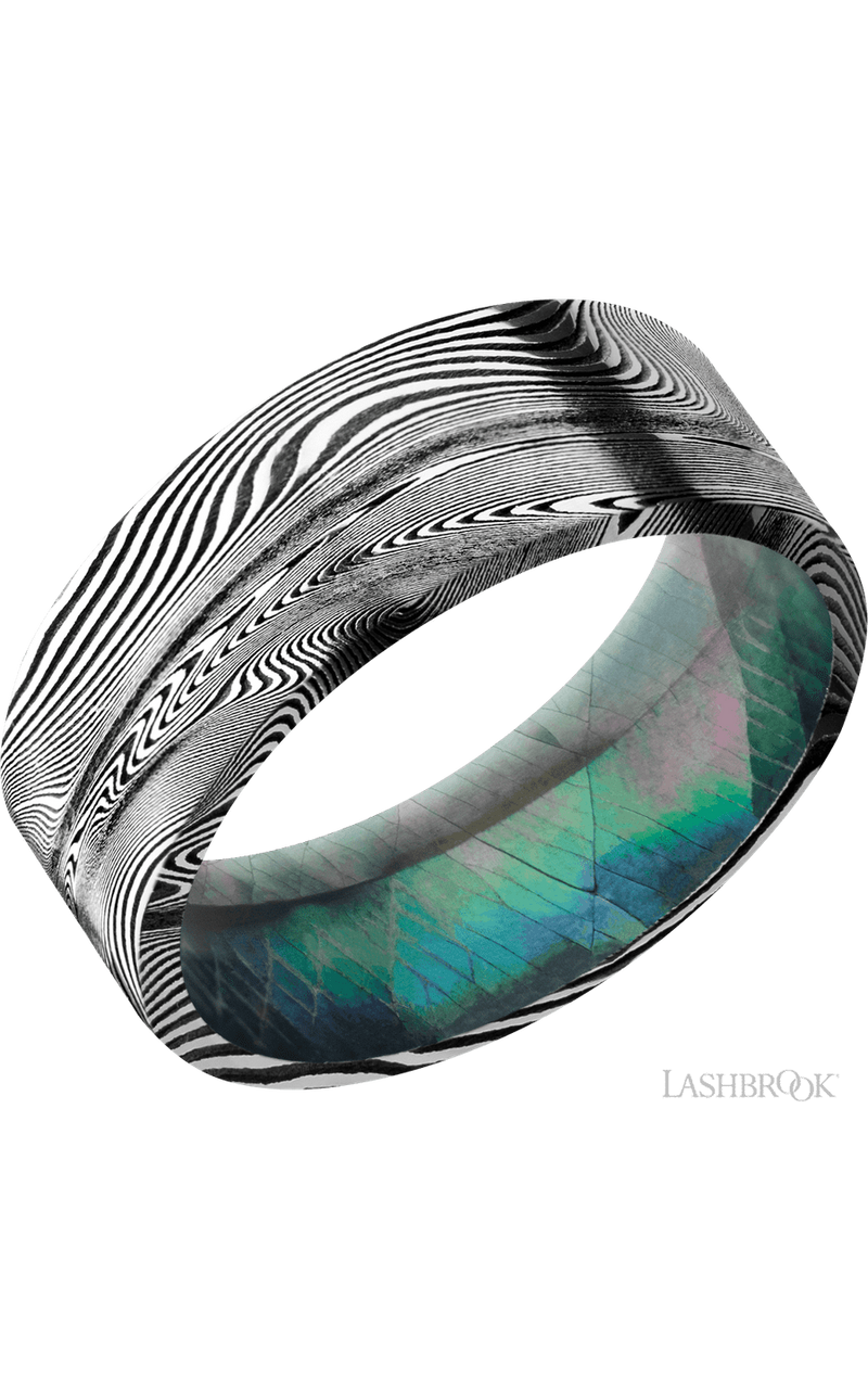 8 mm wide Flat Tightweave band featuring a Black Mother of Pearl sleeve img1