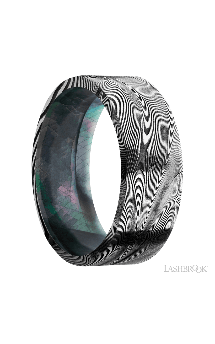 8 mm wide Flat Tightweave band featuring a Black Mother of Pearl sleeve img2