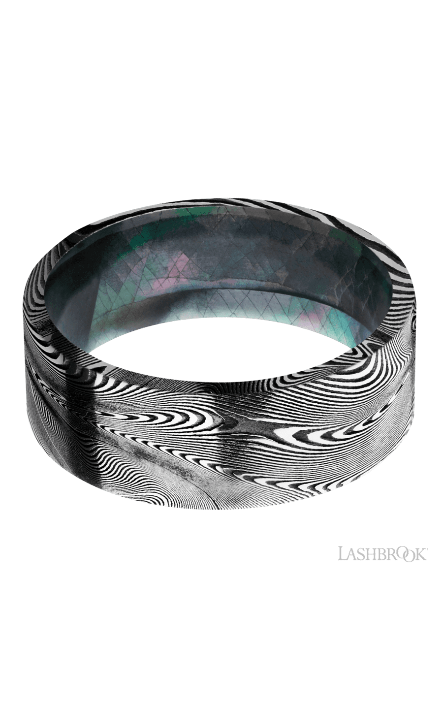 8 mm wide Flat Tightweave band featuring a Black Mother of Pearl sleeve img3