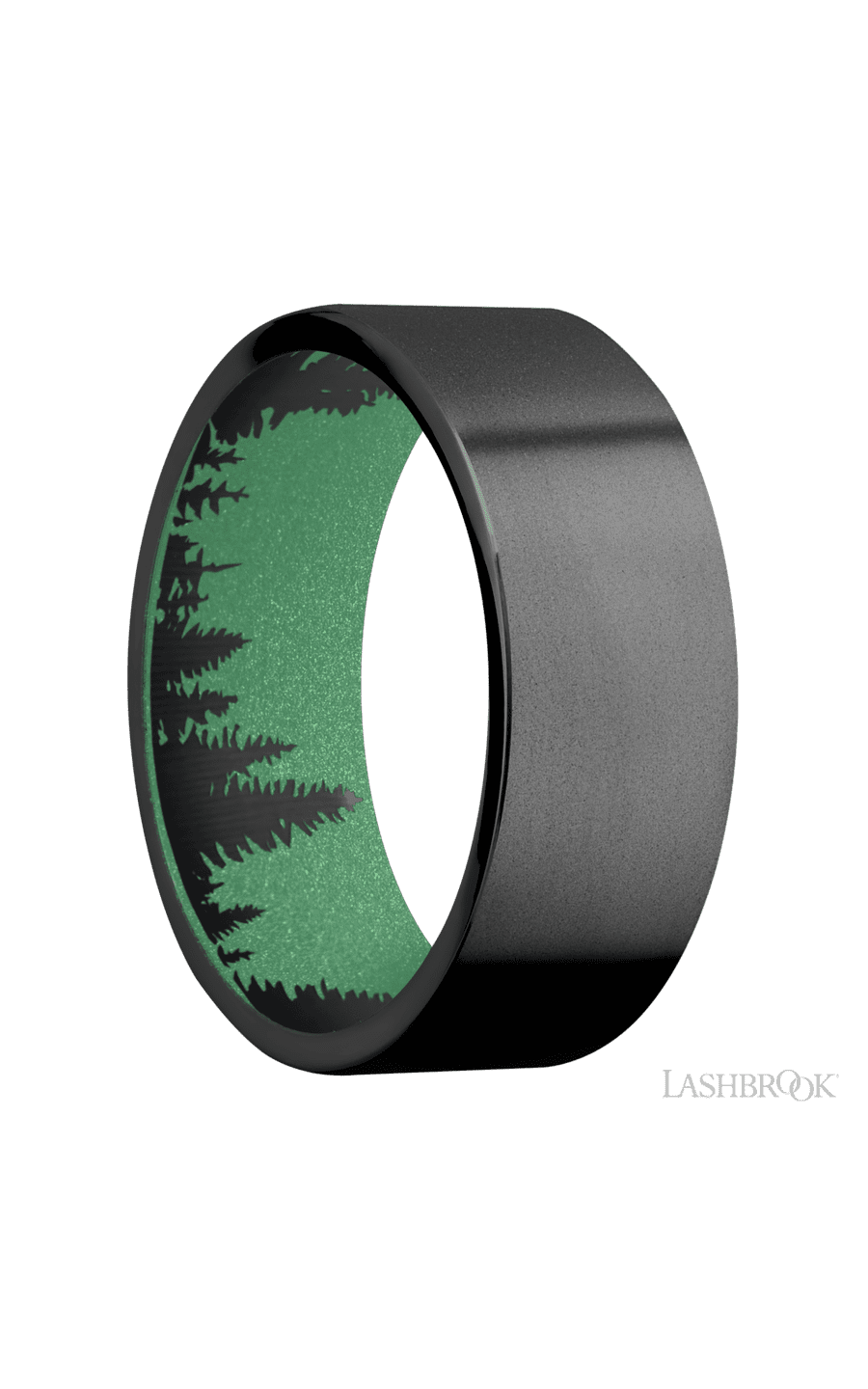 8 mm wide Flat Zirconium band featuring a Squatch sleeve img2